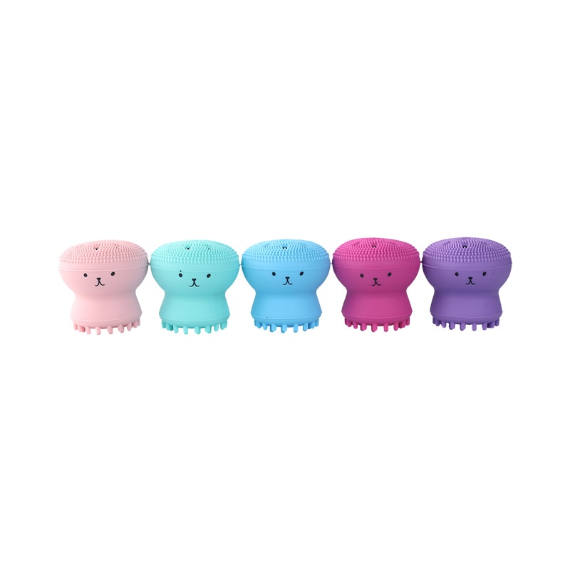 Silicone Small Octopus Facial Cleansing Brushes Face Deep Cleaning Washing Brush Massage Beauty Instrument Clean Pores/Exfoliate