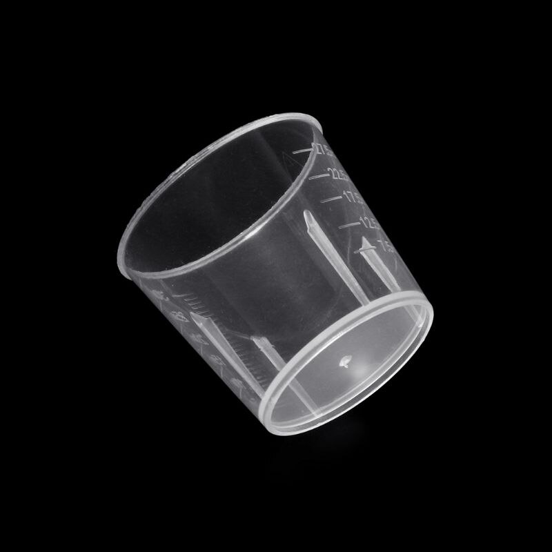 10Pcs Laboratory Bottle Lab Test Measuring 30ml Container Cups with Cap Plastic Liquid Measuring Cups M17F