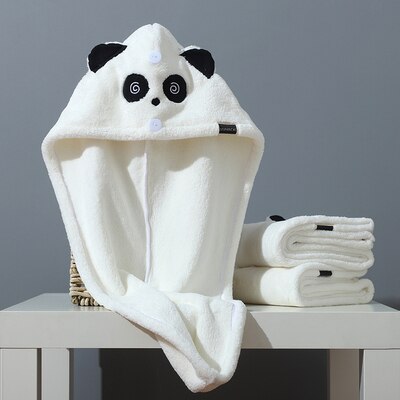 Hair Towel Wrap Turban Microfiber Drying Bath Shower Head Towel with Buttons, Quick Magic Dryer, Dry Hair Hat, Wrapped Bath Cap: 5