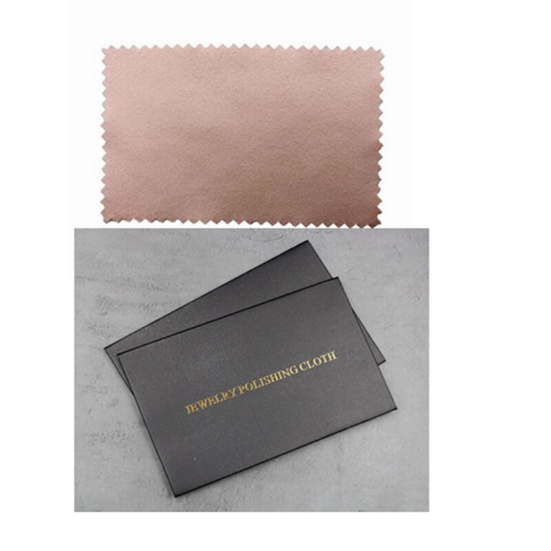 100 stk 10 x 6.5cm individuel sort pakke sølv pudseklud anti anløbning smykker værktøj sterling sølv polering rengøring: Lyserød
