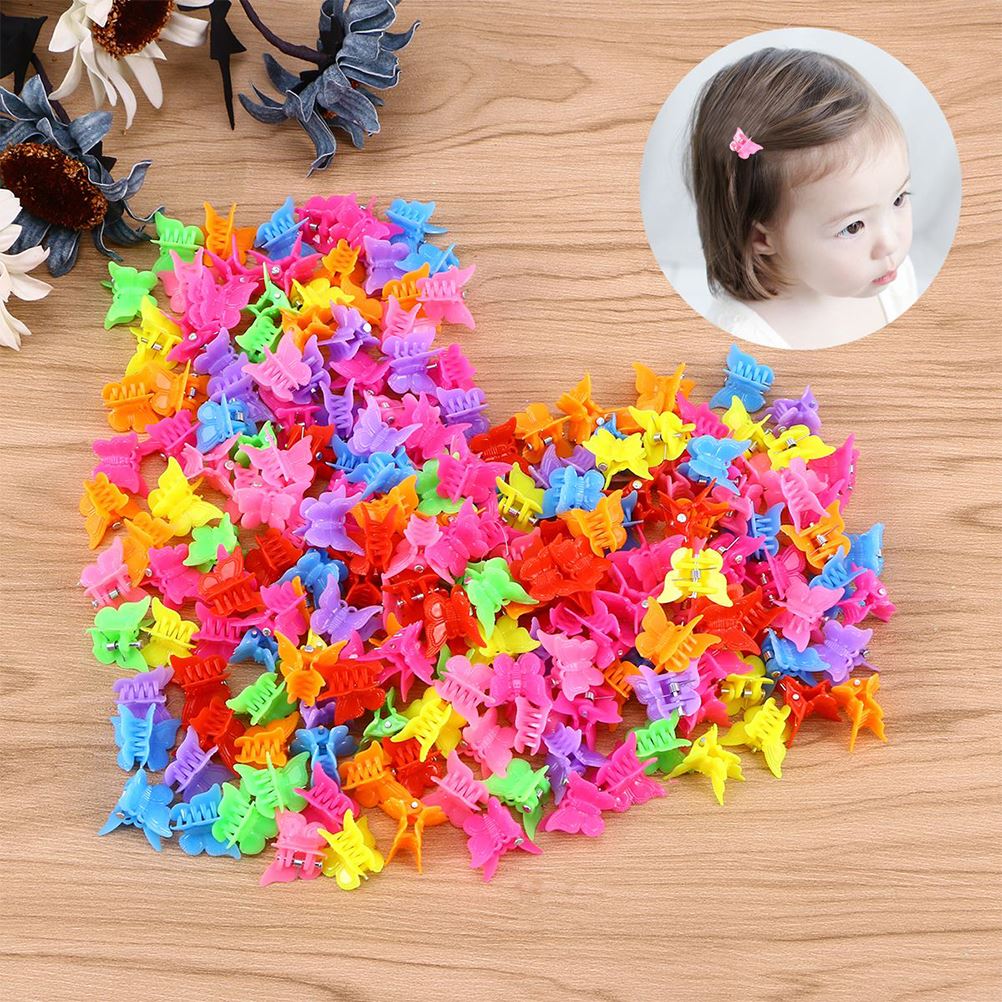 100 Pcs Vlinder Haar Clips Beauty Tools Diverse Kleur Mooie Vlinder Haar Clips Voor Meisjes Vrouwen Haar Styling Accessoires