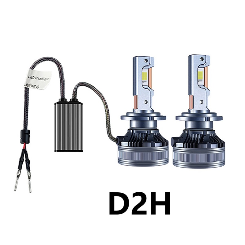 Bombilla LED para faros delanteros D2H, luz para coche, 160W, 12V, lámpara automática superbrillante, replicación 1:1, Plug And Play, 6000K, 2 uds.
