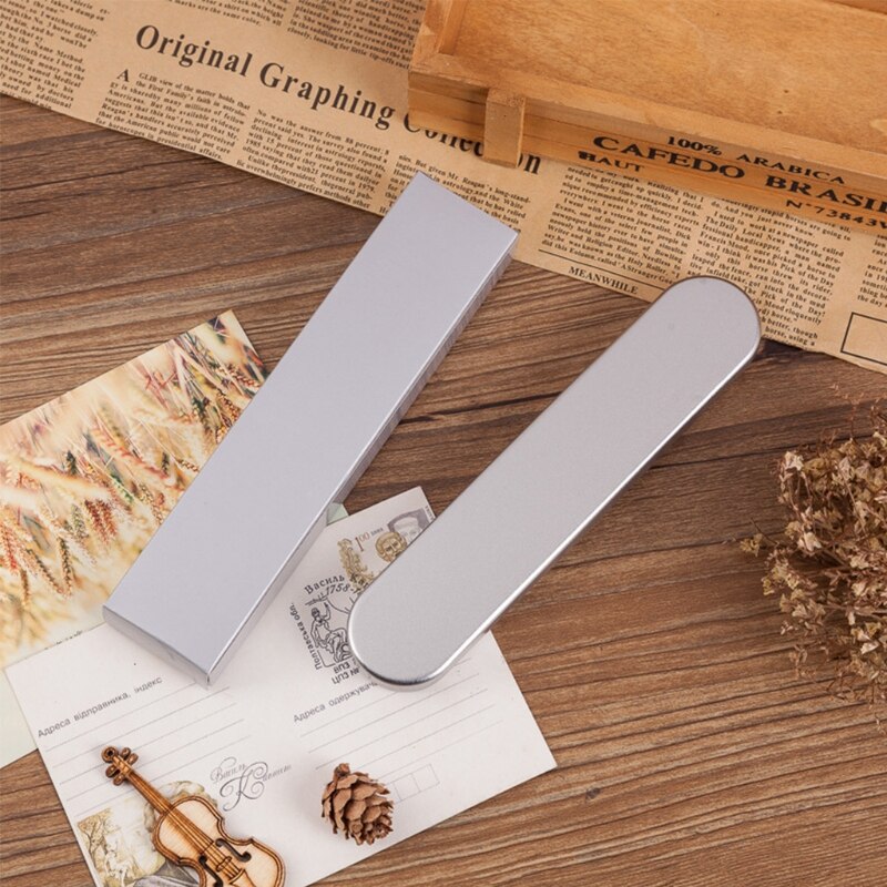 Silver Metal Style Tin Pencil Case Pen Storage Box Stationery Organizer School Office Use C26