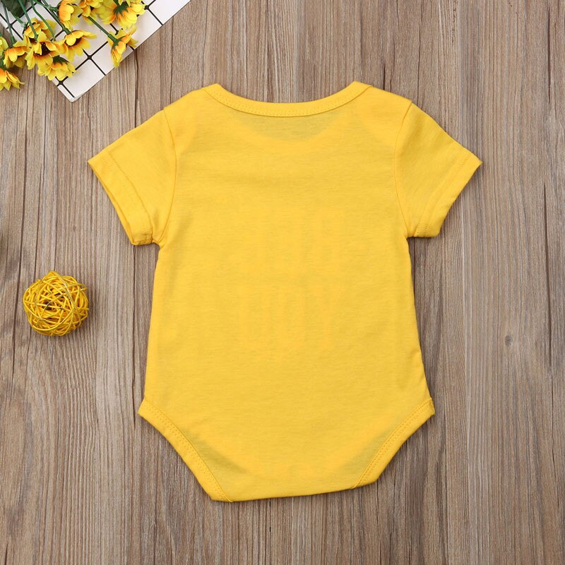 Pudcoco schattige babyjongen, meisjes, korte mouwen, bijenpakje, gele jumpsuit, babypakje, outfit, kleding 0-18m