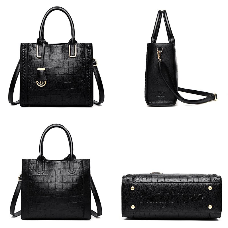 Casual Women's Handbags Pu Leather Crossbody Bags for Women Crocodile Pattern Tote Shoulder Bag