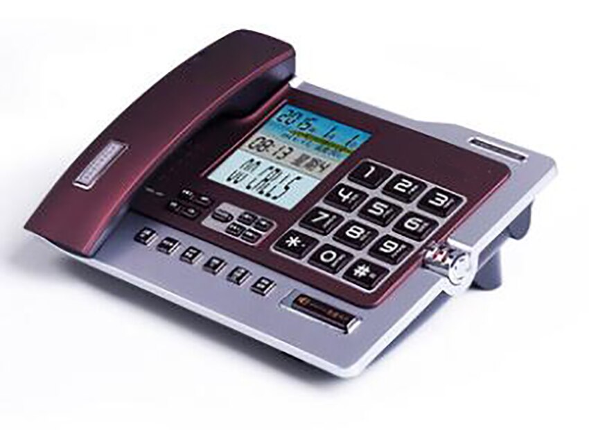 Office Home Corded Telephone Phone with Caller ID/Call Waiting, Speakerphone, Blacklist, Dual Interface Calculator &amp; Alarm Clock: purple