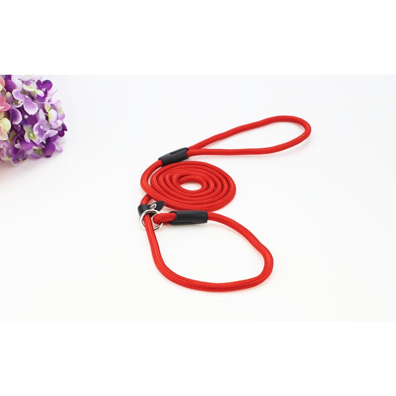 Halsband S/M/L Hond Nylon Touw Training Leash Slip Lead Strap Verstelbare Kraag Hond Accessoires hondenriem Halsband Perro: Rood / 1cm 140cm