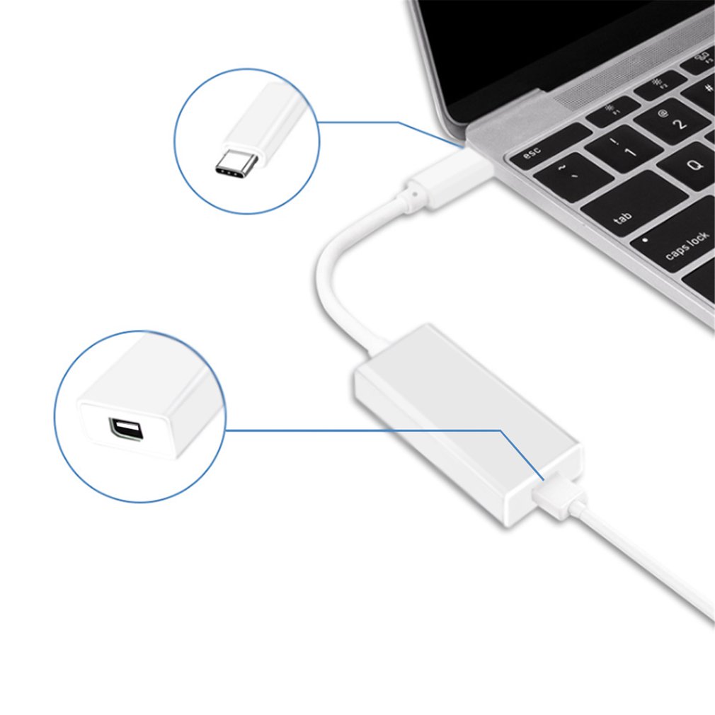 USB 3.1 Type C (Thunderbolt 3) to Mini Display Port Thunderbolt 2 Adapter For MacBook Pro