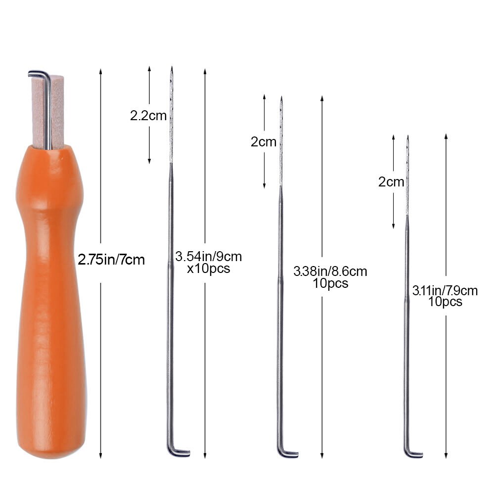 LMDZ 30 PCS Felting Needles,3 Sizes Wool Felting Needles with Needle Felting Tool Wooden Handle, Fingercots, Great for DIY