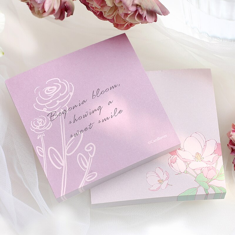 100Sheets/Pack Bloemen Memo Pad Stickers Decal Sticky Notes Scrapbooking Diy Kawaii Notepad Dagboek 804