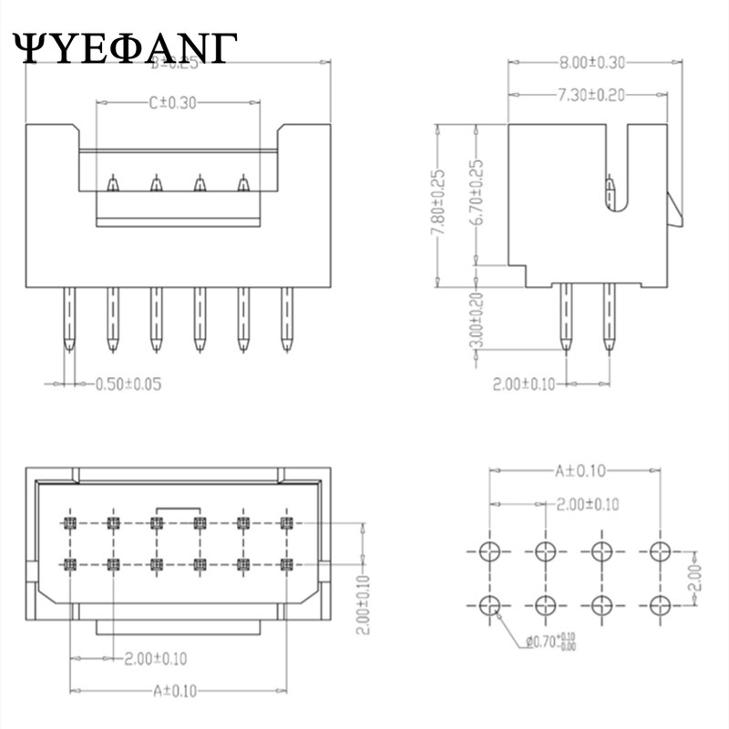 10setzt JST PHB 2,0 MM 2/3/4/5/6/7/8/ 9/10Stift PHB 2,0 Stecker stecker Männlich + Weiblich + Crimps