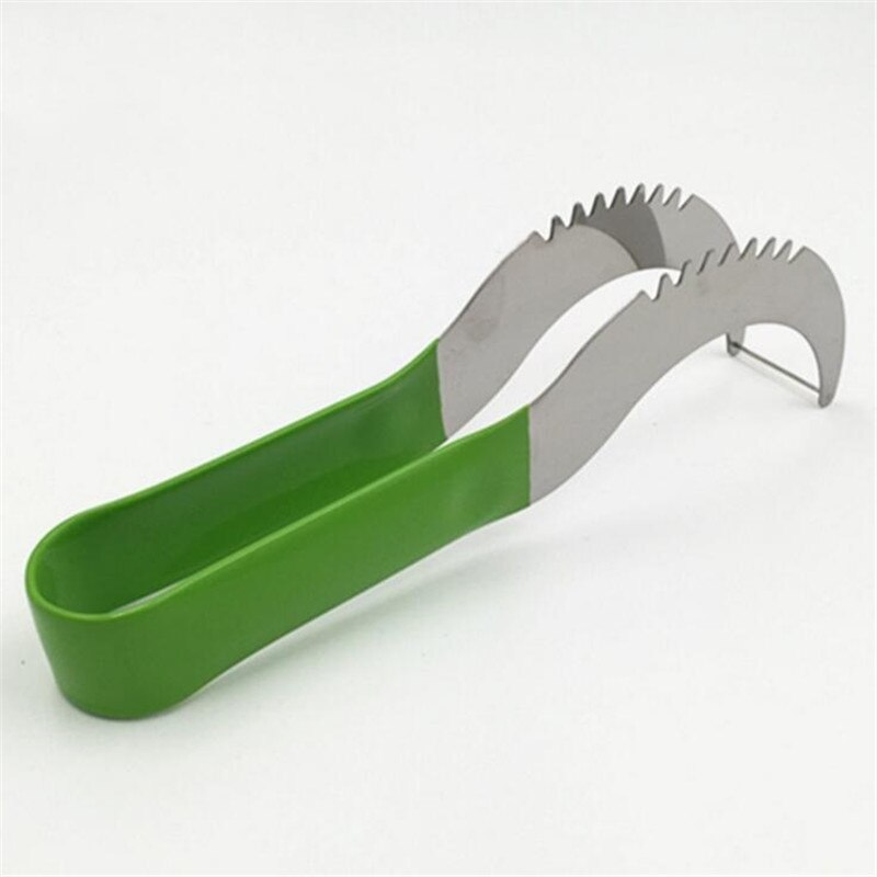 FEIGO 1 stks Fruit Mes Watermeloen Snijmachine Staal Cutters Cantaloupe Splitter Cutter Plastic Handvat Tang Fruit Gereedschap Keuken H09: F09 Green