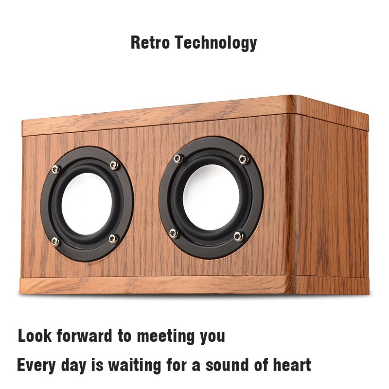 Holz und leder Bluetooth lautsprecher Stereo hyper Bass hohe Treue HiFi wirkung volle frequenz doppel lautsprecher drahtlose musik spielen