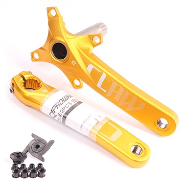 Fiets crankstel 104 bcd fiets crankstel mtb onderdelen mountainbike componenten fiets crankstel fietsonderdelen: Gouden krukas
