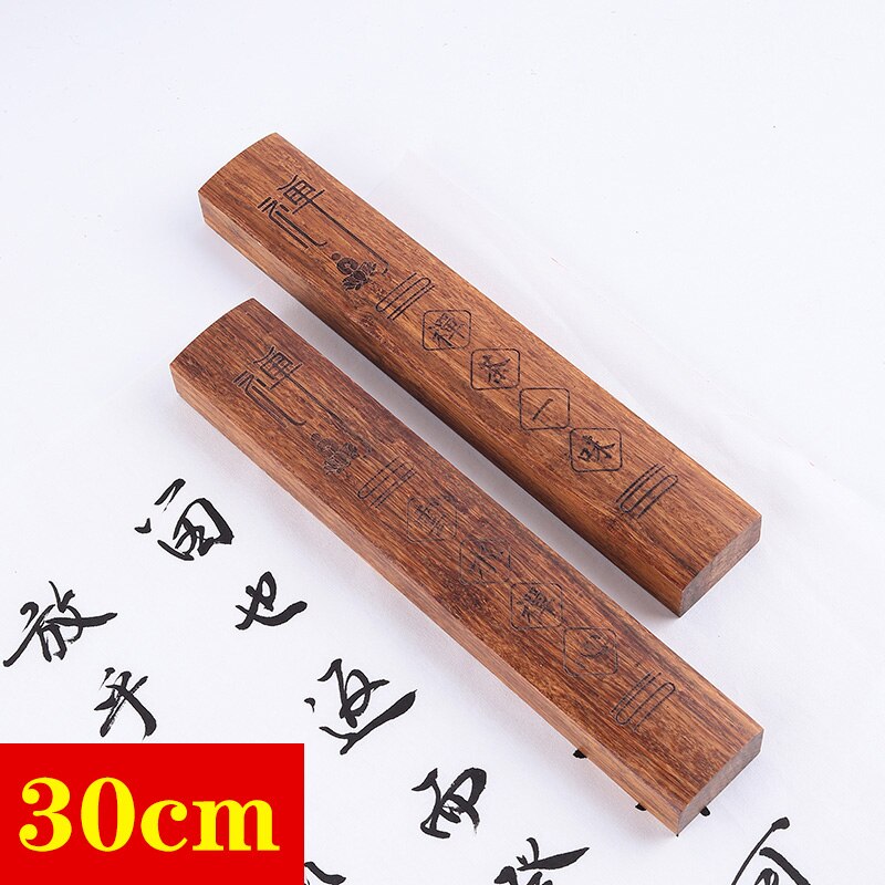 Chinese Houten Sculptuur Paperweights 2Pcs Brush Pen Schilderen Paperweights Multi-Size Pisa Papeles Palissander Papier Drukken Prop: N