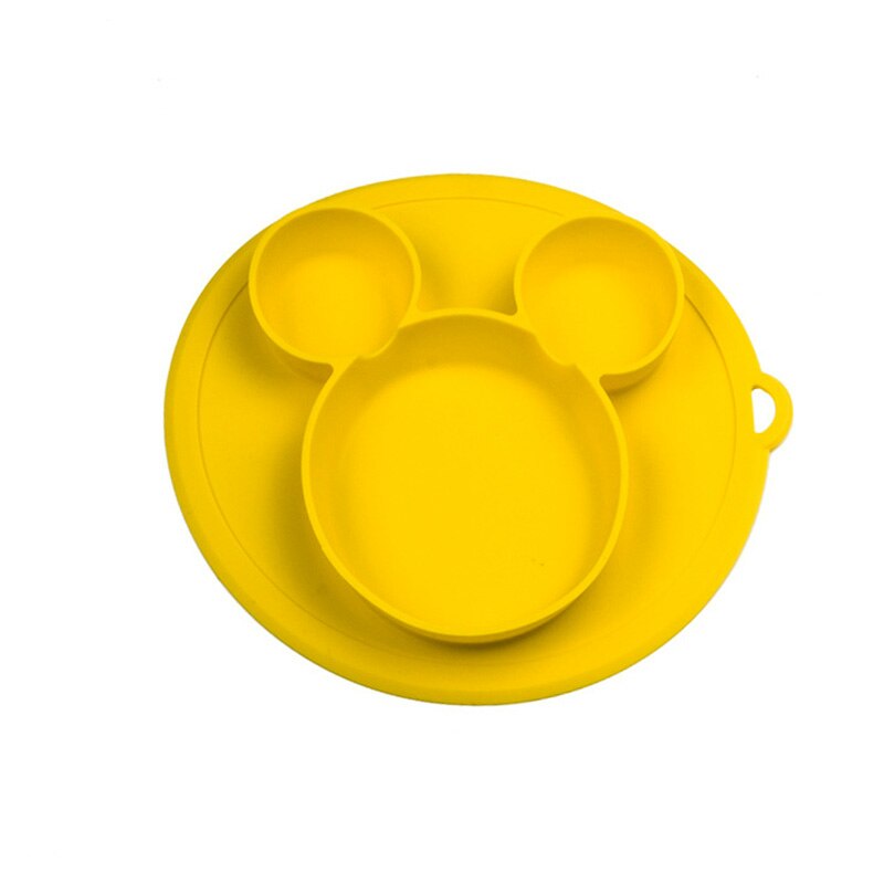 Baby Silicone Plate Kids Bowl Plates Baby Suction BPA Free Feeding Silicone Bowl Baby Silica Gel Dishes Kids Tableware: Bibs-yellow