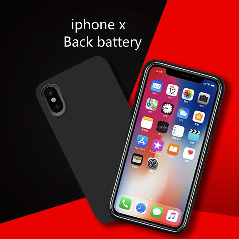 Funda para cargador de batería para iPhone 11 11Pro 11ProMAX, carcasa para cargador de batería externa, cargador Ultra delgado, paquete trasero externo: For  Iphone X