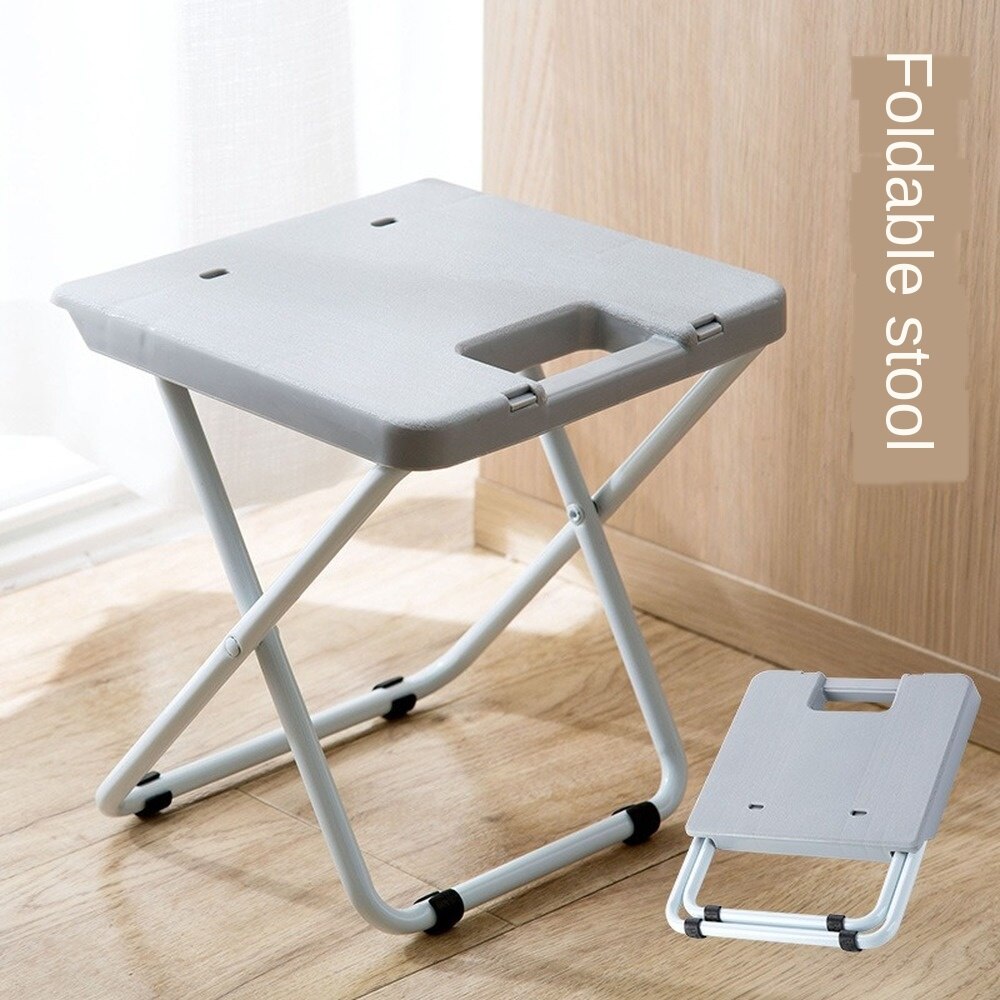 Japanese style simple folding stool portable train folding stool adult plastic small chair home folding chair bench WF