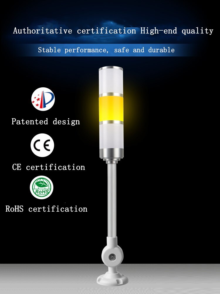 1Pcshigh Grand Aluminium Industriële Multilayer Stack Light 3 Layer Rood Glanzend Vouw Led Signaalzuil Voorzichtigheid Lamp Met zoemer