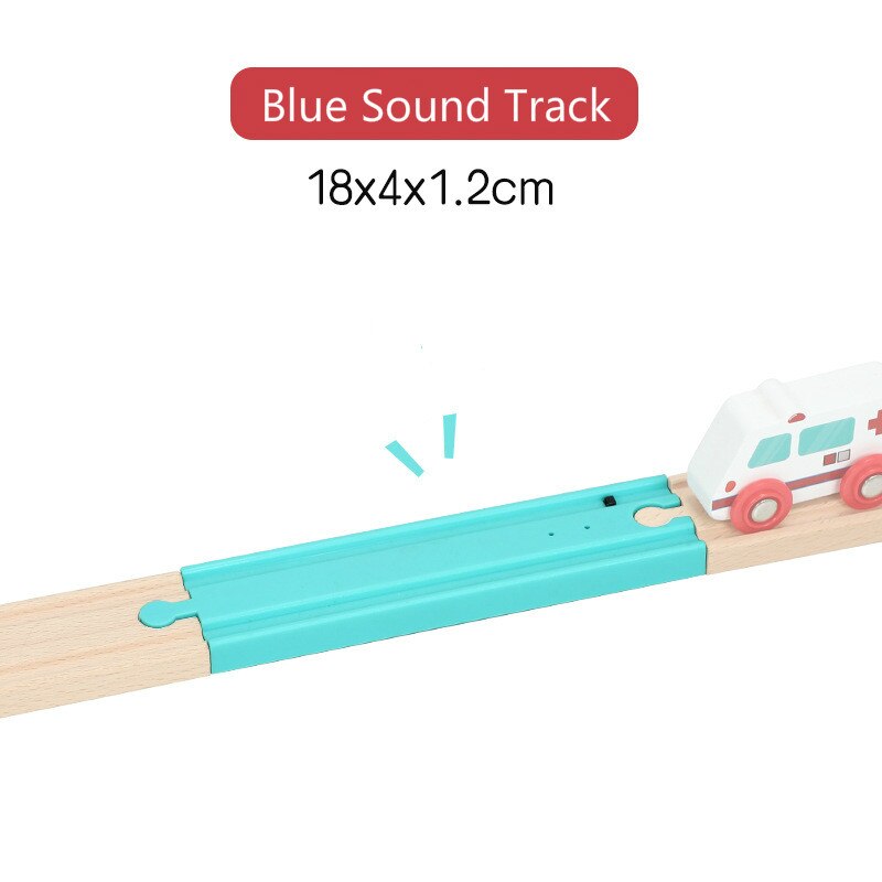 4 Kleur Lange Rechte Elektrische Geluid Trein Spoor Touch Mechanisme Knop Compatibel Met Houten Trein Spoor Thom Als Biro slot: Blue Sound Track