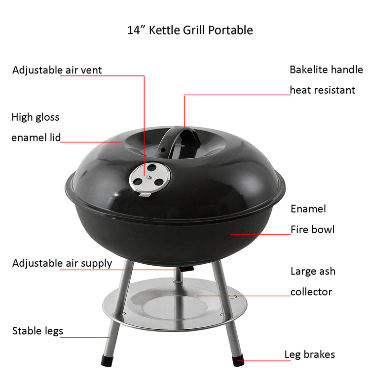 Portable Folding Charcoal BBQ Grill for 3 to 4 Person Outdoor Camping Barbecue Roasting Picnic Family Party Grill Fast
