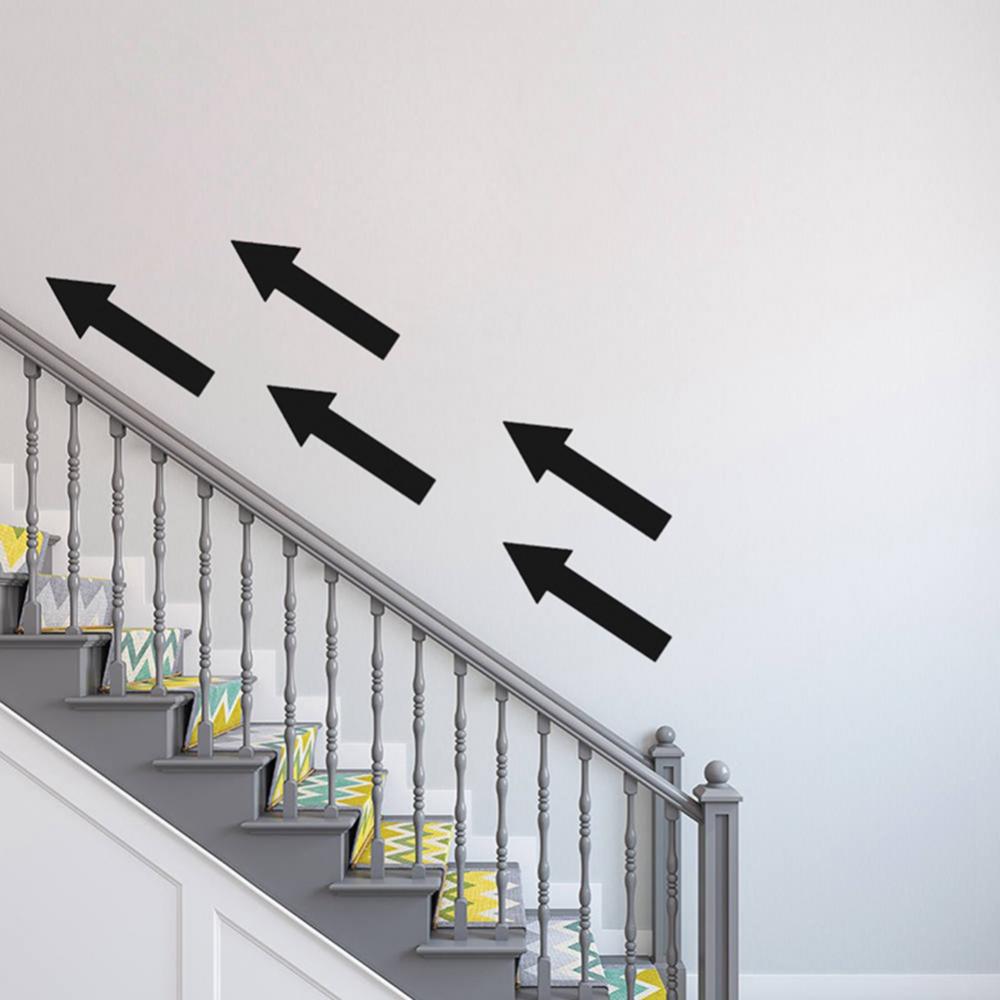 6Pcs Arrow Decal Removable Self Adhesive Ground Floor Marking Wall Stair Stickers direction for some place