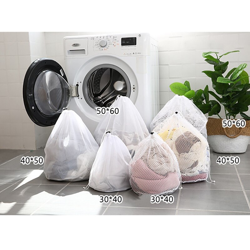 Mesh Laundry Bag Drawstring Washing Machine Laundry Bag Underwear Bra Socks Wash Net Large Capacity Clothes Storage Pouch