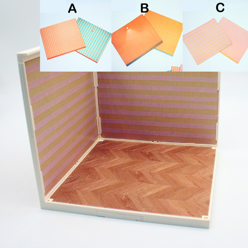 1/12 Dollhouse Miniature Scene Background Board 3D Handmade Hut Toy Making Accessories DIY Micro Landscape Stereoscopic Ornament: PURPLE