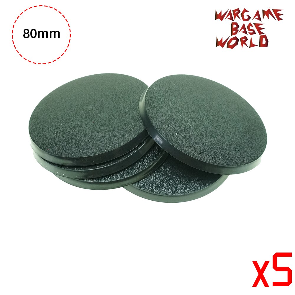 Wargame Base Wereld-80 Mm Ronde Bases: 5 bases