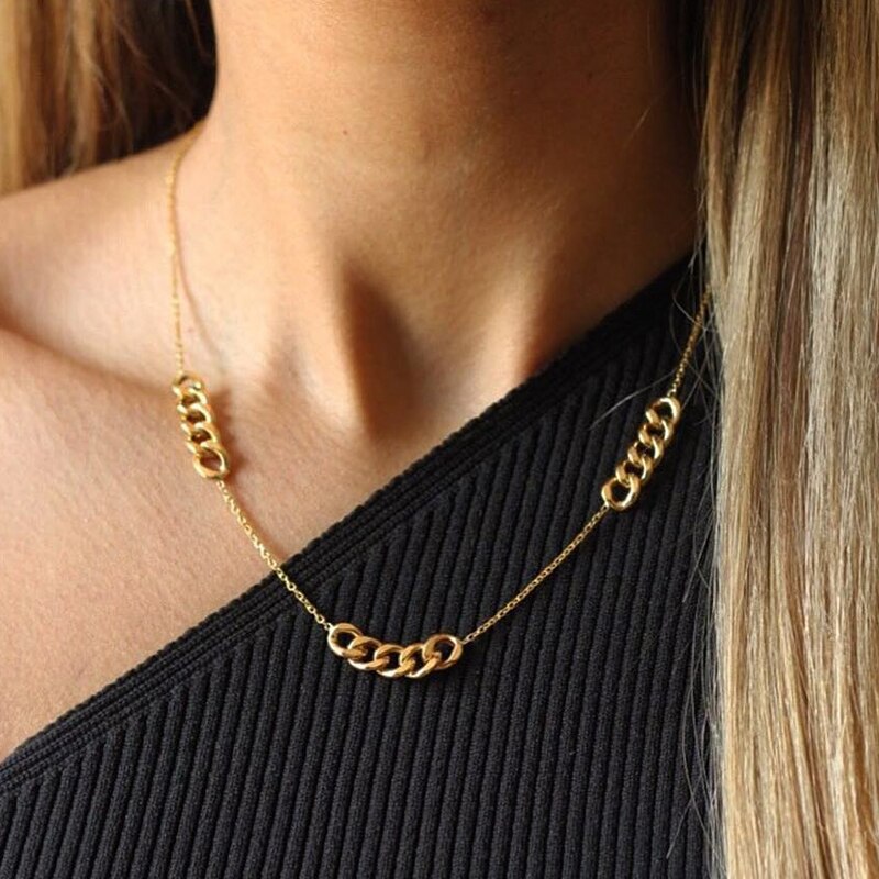 Collier ras du cou en forme de flèche pour femmes, chaîne à maillons en os de poisson plat, couleur or, Simple, à la , bijoux ,: 7