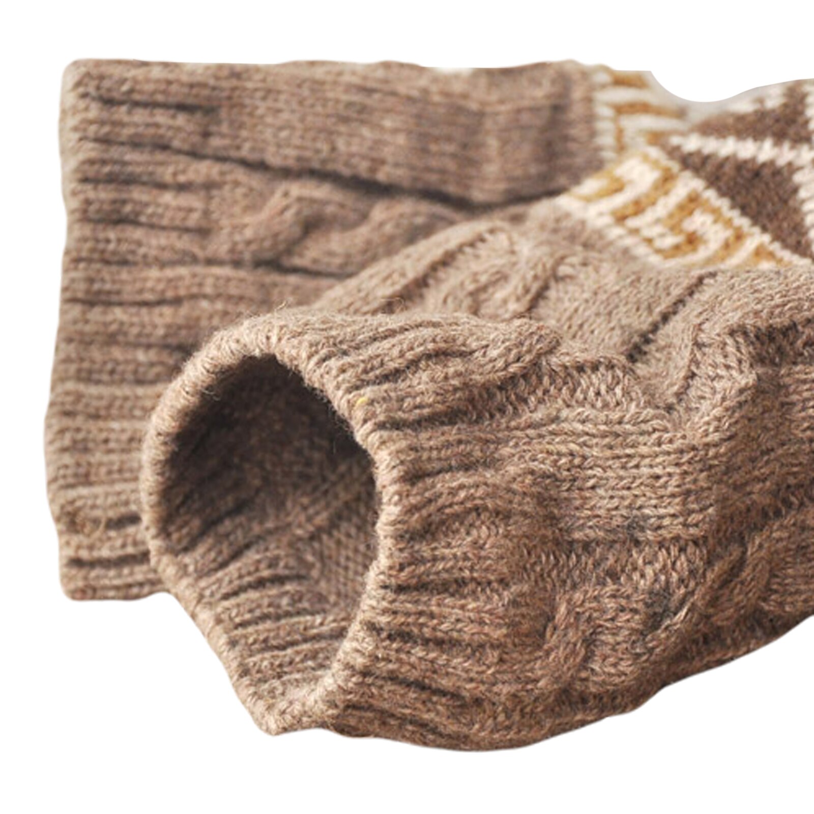 47cm Women Knit Leg Warmers Cartoon Pattern Crochet Ribbed Leg Socks for Party Accessories Christmas