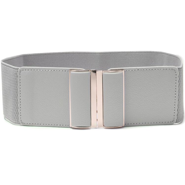 Frauen 3 "Breiten Gürtel Elastische strecken schnallen Bund Dame Cummerband Plus Größe Mädchen Bund Taille Dichtung Breiten Gürtel Frauen: 3-Zoll-grau / 85cm(88cm zu 150cm)