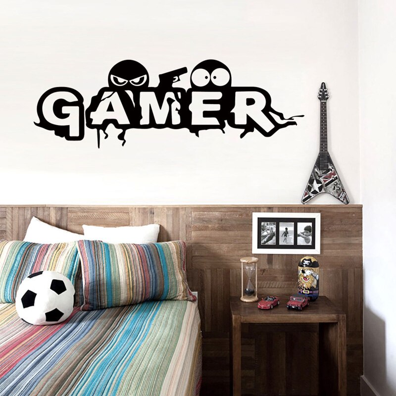 Gamer Wall Sticker for boy Children's room decoration Mural Art Decals wallpaper Cartoon Game room stickers