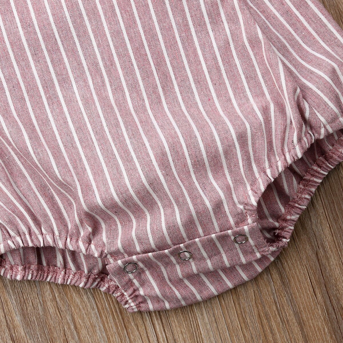 0-24m baby meisjes jongens bodysuit gestreepte print ruches korte mouwen jumpsuit zomer outfits