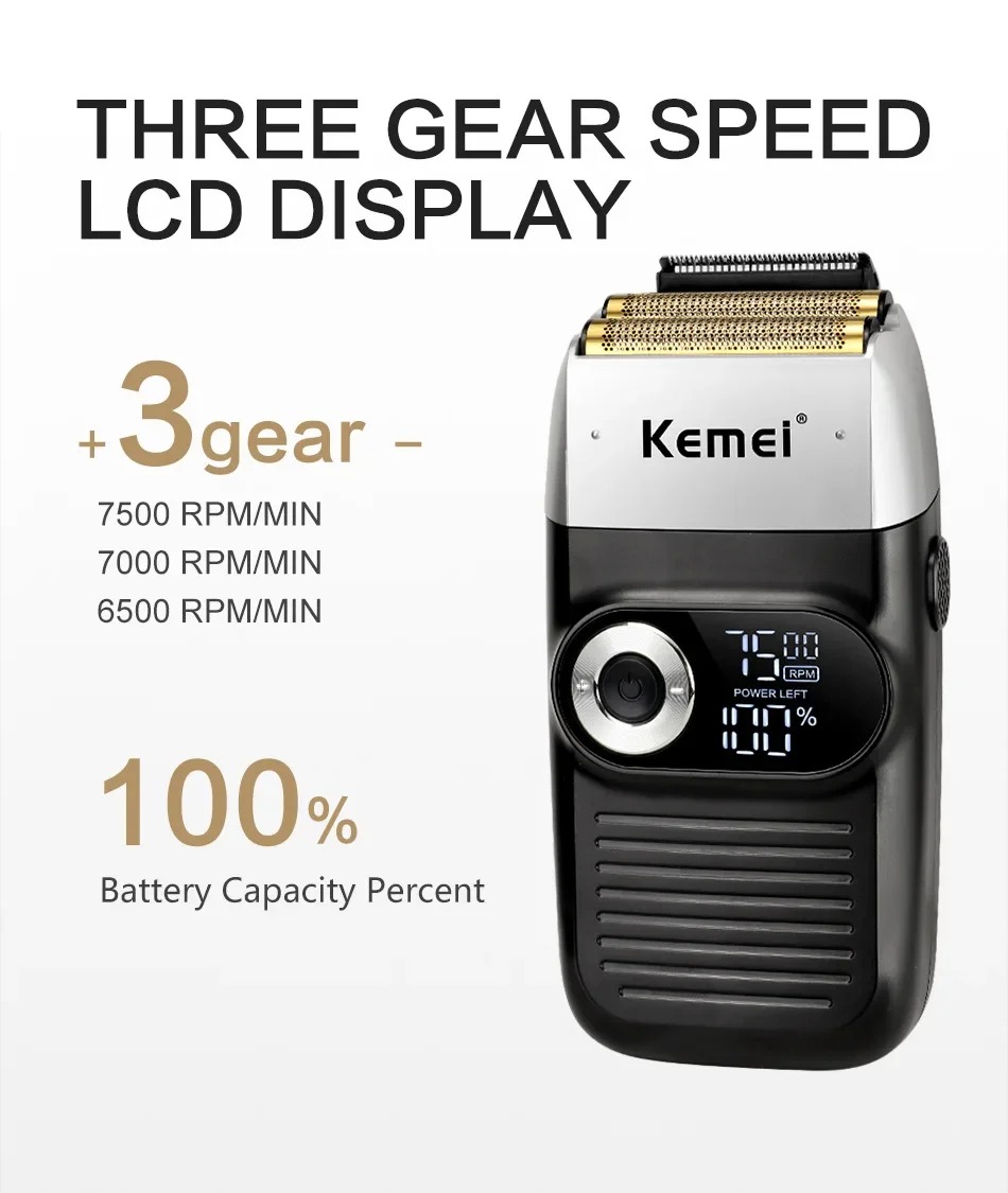 Kemei KM-2293 Km-2290 Km-2026 nueva cortadora de pelo con pantalla LCD cortadora de pelo eléctrica afeitadora hombres Máquina para cortar cabello para salón