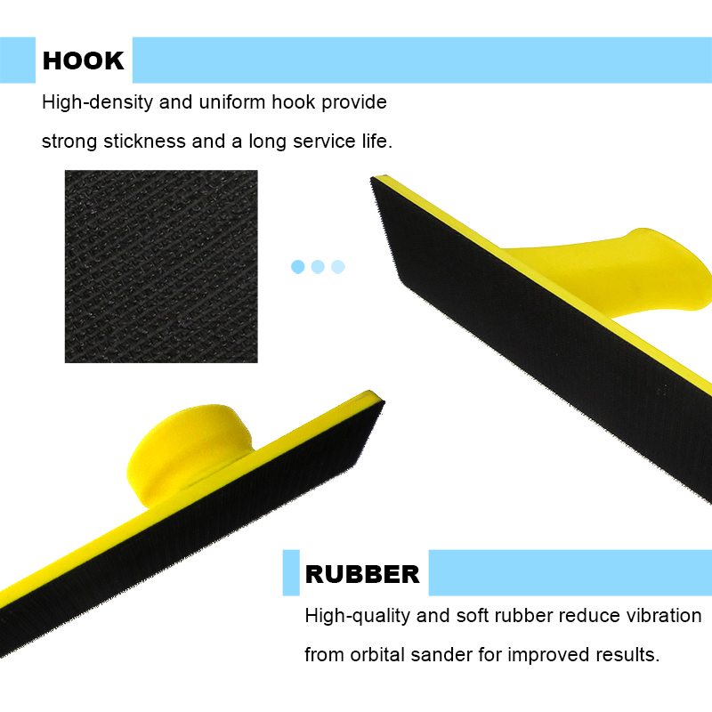 390mm Flexible EVA Foam Hand Sanding Block Hook and Loop Grinding Block For Wood Furniture Restoration Home Arts and Crafts
