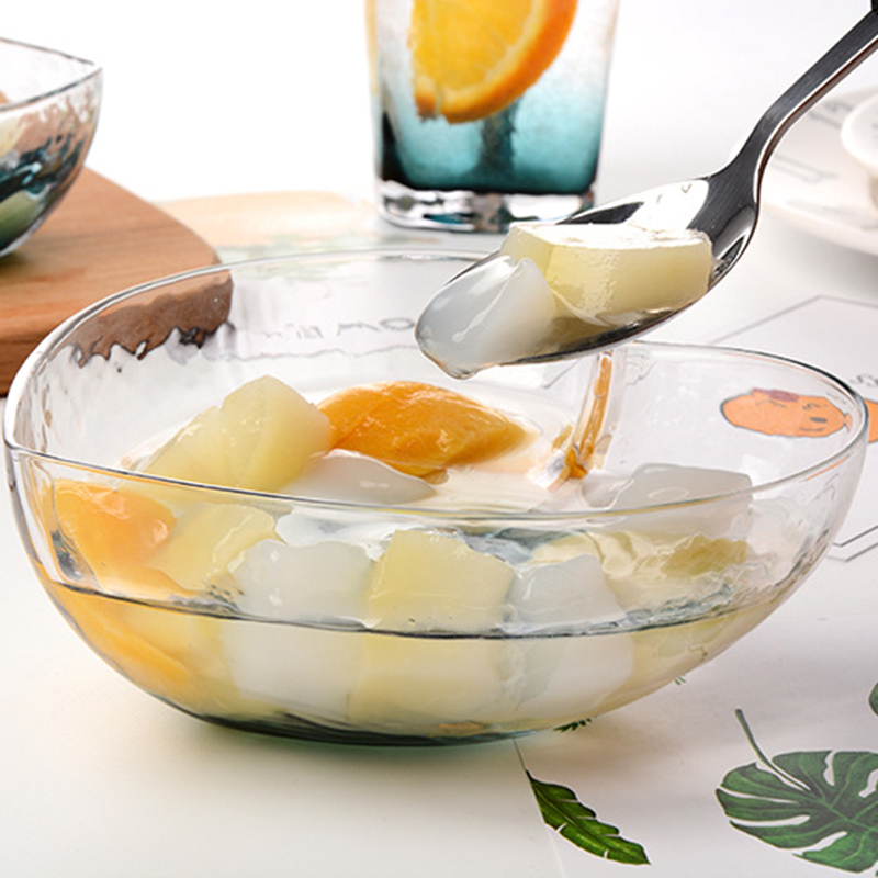Fruit Salad Transparent Heart Shaped Crystal Glass Bowl Colorful Dessert Bowl P7Ding