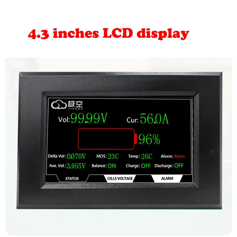 Accessories for JK Jikong Active Balancer BMS Battery Cable Wire XH2.54 Connector Adapter GPS RS485 Module LCD Display Bluetooth: 4.3 inches LCD