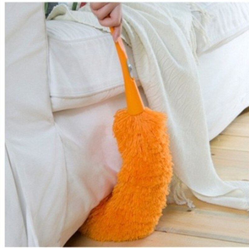 Soft Microfiber Cleaning Duster Dust Cleaner Handle Feather Static Anti Magic Household Cleaning Tools: Orange