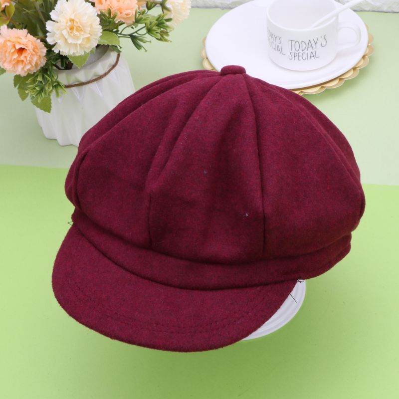 1 pc høst vinter beret lue låve låve takrenne jenter ull avisgutt kunstner flat lue 3 farger