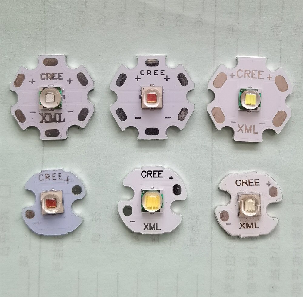1 sztuk CREE XML XM-L T6 doprowadziło U2 10W zimny biały ciepły biały niebieski UV wysokiej dioda doprowadziło dużej mocy nadajnika diody z 16mm 20mm PCB dla majsterkowiczów