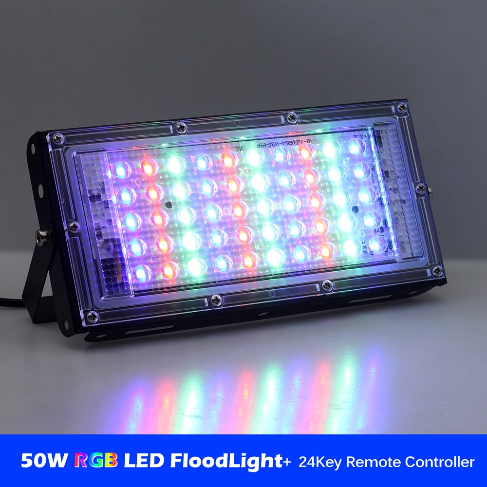 LED Flood Light 50W White Warm White RGB LED Floodlight AC 220V Outdoor Spotlight Waterproof LED Street Lamp Landscape Lighting