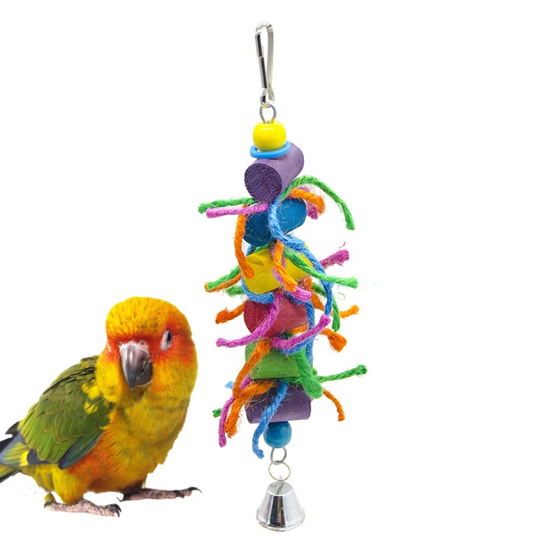 1 Pc Bird Kauwen Speelgoed Grappige Katoenen Touw Papegaai Speelgoed Cilindrische Bell Leuke Sisal Papegaai Speelgoed Parkiet Training Speelgoed Vogel accessoires: 1