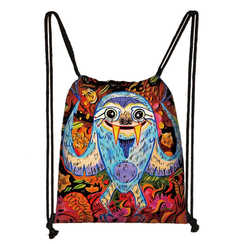 Sac à dos à cordon imprimé Animal paresseux, sac de rangement pour femmes, sacs de Shopping à la , sac à dos pour adolescents garçons filles: skdsloth13