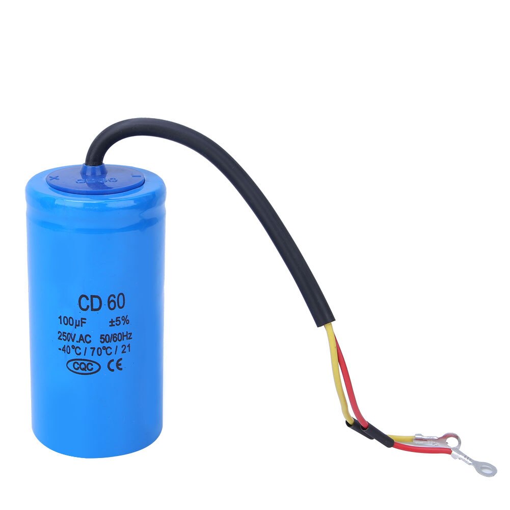 Componente eletrônico à prova de explosão do capacitor de comutação cd60 250 v 100uf para refrigeradores
