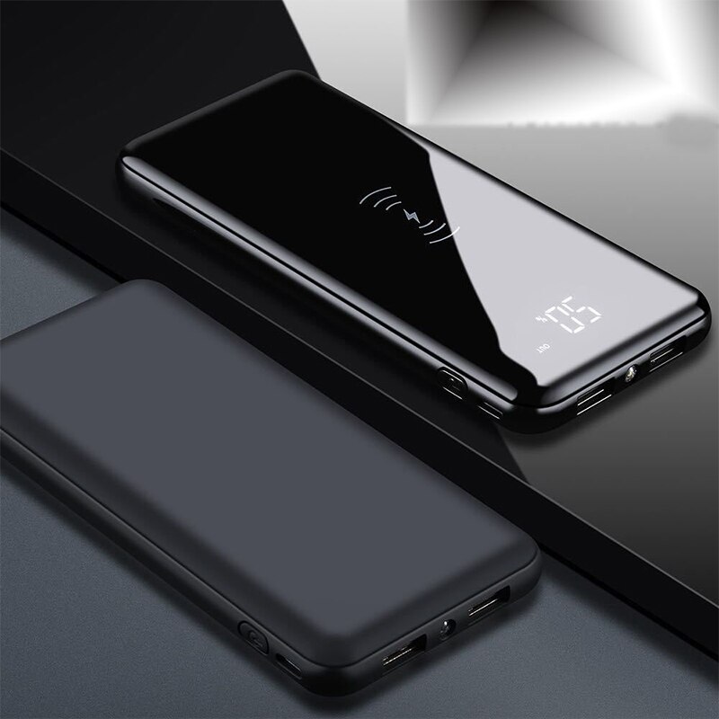 10000Mah Qi Draadloze Oplader Power Bank Externe Batterij Snelle Draadloze Opladen Powerbank Voor Iphone 11 X Samsung Huawei Xiaomi