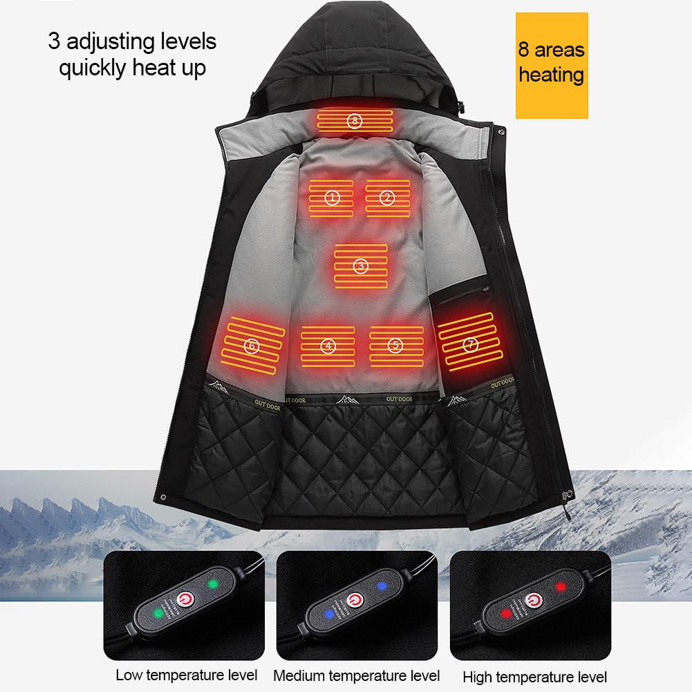 Heated Jacket Smart Heating Clothing Heating Jacket Male USB Charging Heating Outdoor Ski Suit Jacket Outdoor Ski Jacket
