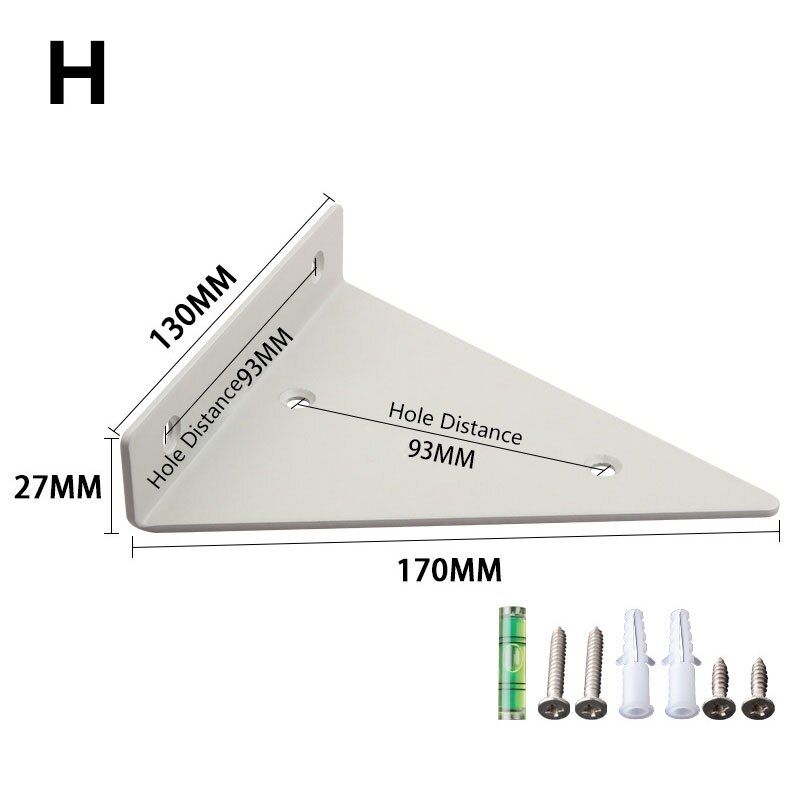 Triangle Invisible Bracket Support Wall Shelves Mount Tripod Partition Right Angle Fixed Bear Shelf Hardware Fit Furniture Mount: H