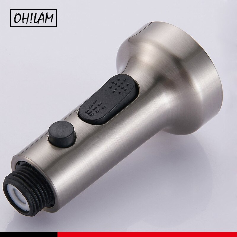 Faucet Sprayer Head Pull Out Sprayer Kitchen Sink Faucet Replacement Part 3 Fuction Spout Head Chrome/Brushed Nickel Finish/ORB