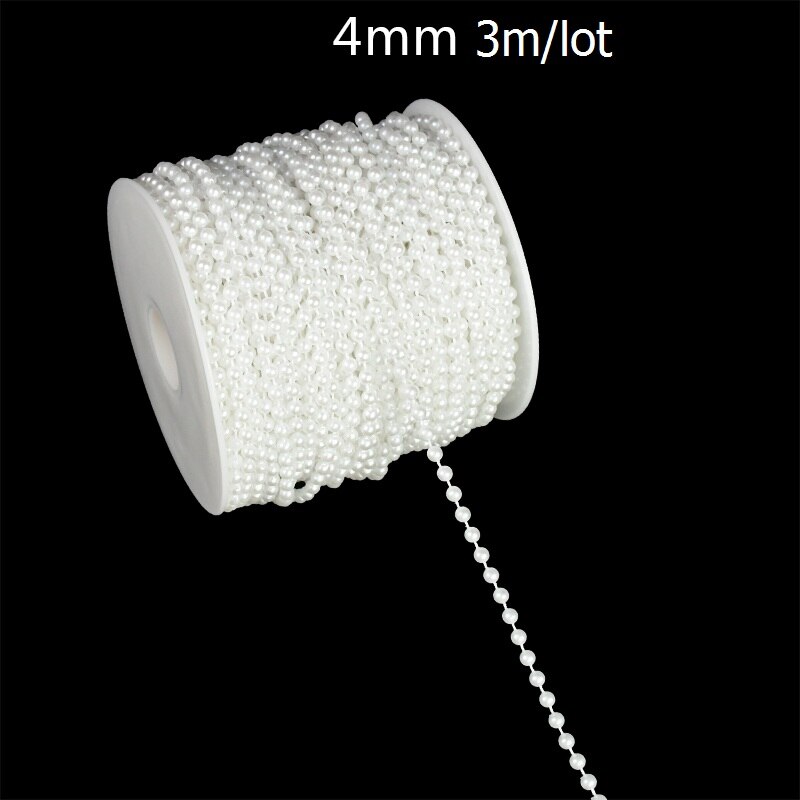 3M 4-10mm Garment Beads Chain Artificial Pearl String Line Handmade Accessories for DIY Wedding Decoration Imitation Pearl Beads: B01-4mm